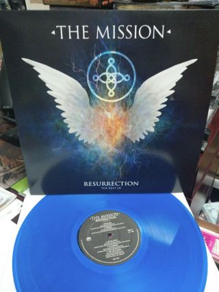 The Mission U.  K.  Resurrection The Best Of Lp Blue Vinyl (sisters Of Mercy) Goth
