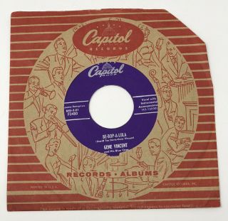 Gene Vincent 45rpm Capitol F3450 1956 Be - Bop - A - Lula Woman Love Vintage Record