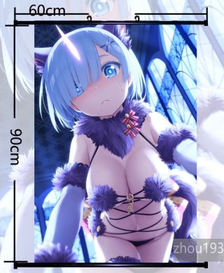 Anime Re:zero Rem Wall Scroll Poster Home Decor Gift 60 90cm 0806