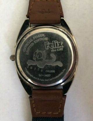 Felix The Cat Watch,  Fossil Limited Edition Of 10 K Made LI - 1437,  Brown Band 2