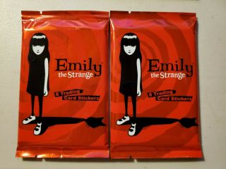 2 Packs Emily The Strange Trading Card Stickers Packs - Rare