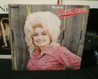 Dolly Parton Best Of Lp 1975 With Poster Vg,  Jolene
