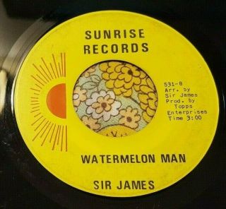 Unknown Mod Jazz R&b Northern Soul Private 45 Sir James Watermelon Man Hear