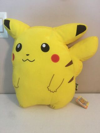Rare 2016 Japan Banpresto Pikachu Pokemon Movie Plush Doll Lifesize Cushion,  Tag