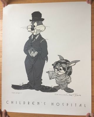 Chuck Jones Bugs Bunny The Kid Charlie Chaplin Poster Looney Tunes