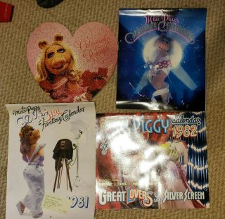 Vintage Miss Piggy Muppet ' s Calendars 1981 1982 1983 Cover Girl and puzzle 3