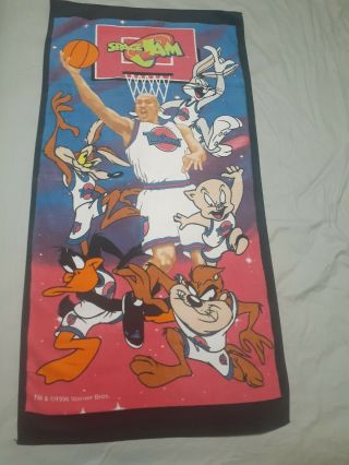Vintage 1996 Space Jam Michael Jordan Warner Brothers Looney Tunes Beach Towel