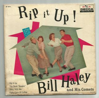 Rockabilly E.  P - W/ Picture Cover - Bill Haley - Rip It Up - Hear 1958 Decca