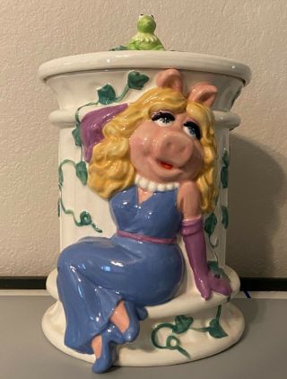 Miss Piggy & Kermit Cookie Jar Treasure Craft Henson Muppets