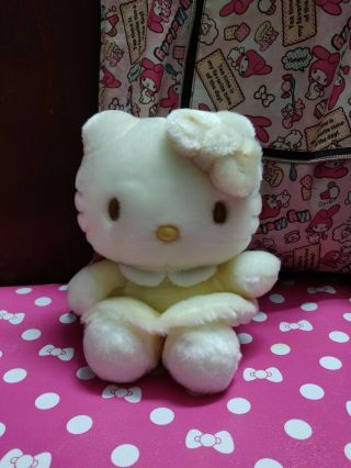 2004 Sanrio Hello Kitty Yellow Dress Soft Plush Doll Collect 6 " Nwt
