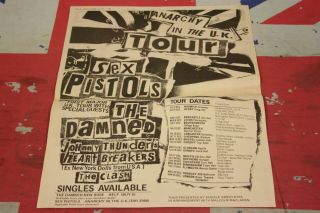 Sex Pistols “anarchy In The Uk Tour” 1976 Advert/poster Punk History