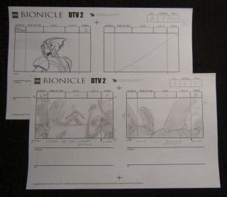 2003 Lego Bionicle Dtv2 14x8.  5 Pencil Storyboard Art Sc - 18 Pgs 90a & 105 Vahki
