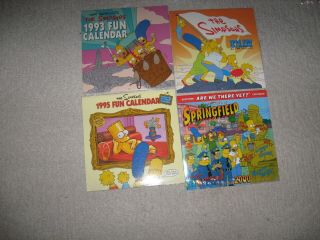 4 Vintage The Simpsons Calendars 1993 1994 1995 And 2000