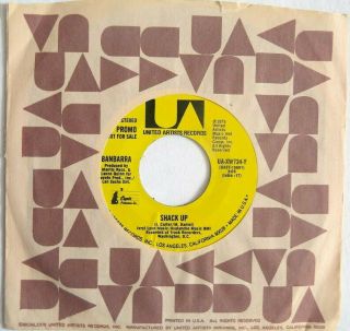 Banbarra Shack Up Promo 45 Rpm 7 " United Artists Ua - Xw734 - Y Desparate Funk 1975