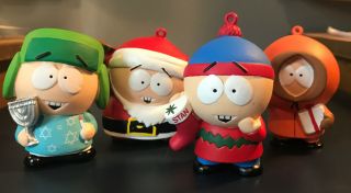 South Park Christmas Ornaments Kyle Stan Kenny Cartman As Santa Mismatched Set