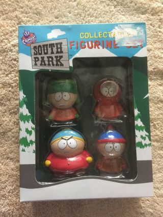 South Park Collectible Figurine Set.  Four Figures Kenny,  Kyle,  Stan,  Cartman