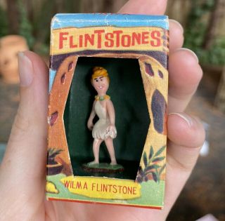 Vintage 60s Marx Tv Tinykins Wilma Flintstones Mini Figure Hana Barbera