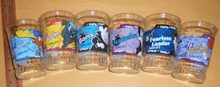 Rocky Bullwinkle Bama Vintage Jelly Drinking Glasses Complete Set 1 - 6