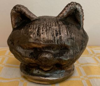 Vintage Metal Copper Toy Factory Mold Small Fox Or Cat? - Doll Head