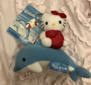 Rare Hello Kitty Aquarium Limited The Hello Kitty On A Dolphin Plush Doll