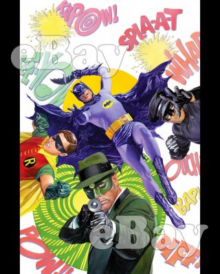 Rare Batman Cartoon 8 X 10 Tv Prime Time Series Adam West Burt Ward Green Hornet
