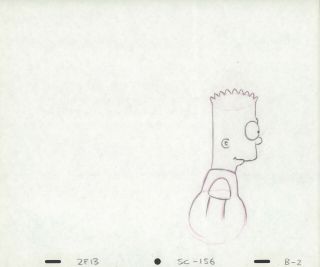 The Simpsons Pencil Animation Art - Bart Large 1/2 Figure B - 2