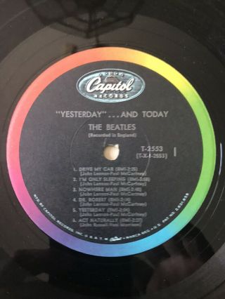 The Beatles - Yesterday and Today LP 1966 Capitol T2553 1st Mono Scranton VG, 3