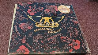 Aerosmith Permanent Vacation Lp Hype Decal Geffen Ghs 24162 Not A Reissue