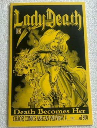 Lady Death 0 Death Becomes Her Chaos Comics Ashcan Preview 107 Of 800