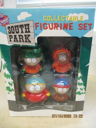 1998 South Park Collectable Figurine Set (4) Kenny,  Kyle,  Stan,  Cartman