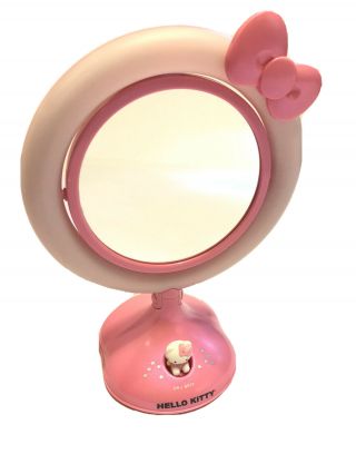 Sanrio Hello Kitty Pink Bow Desk Make Up Mirror Magnifying Broken Light