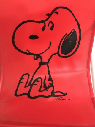 Vintage Snoopy Schultz Directors Small Chair Red Black Vinyl White Frame 2
