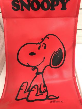 Vintage Snoopy Schultz Directors Small Chair Red Black Vinyl White Frame 3