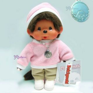 236030 Monchhichi 20cm Plush Doll Fleece Cap & Sweat Girl Pink Sales