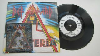 Def Leppard Hysteria 1987 Uk 7 " Vinyl With Patch Unplayed