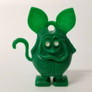 Vintage Green Rat Fink Charm With White Eyes No Ring Hole Ed Roth Figure