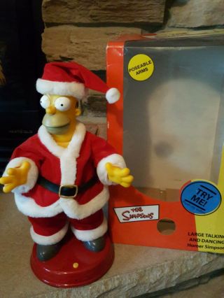 The Simpsons Christmas Large Talking And Dancing Homer Simpson As Santa 2002