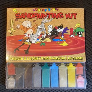 Vintage Looney Tunes Sandpainting Kit Book Paint 11 Colors