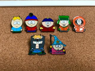 Set Of 7 South Park Enamel Pins - Butters,  Stan,  Eric,  Kyle,  Kenny