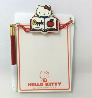 Vintage 1976 Sanrio Hello Kitty Mini Tiny Clipboard With Pencil & Notepad Japan