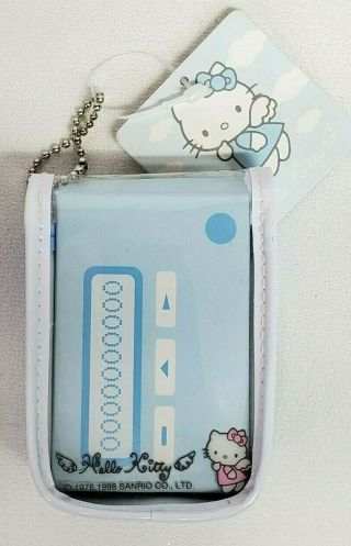 Vintage 1998 Sanrio Hello Kitty Blue Angel Wings Pager Case Keychain / Rare
