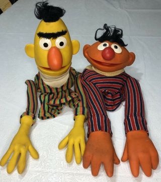 Vintage 70’s Muppets Inc Bert & Ernie Puppets Vinyl & Cloth