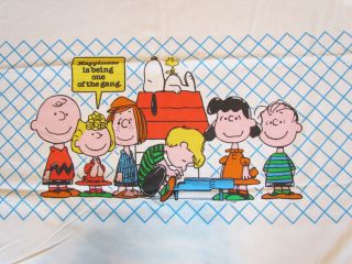 Snoopy Peanuts Gang Happiness Is.  Flat Sheet For Twin Bed Vintage C.  1970 
