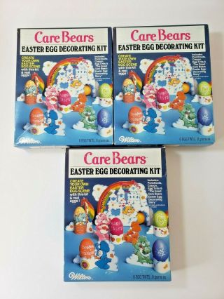 Rare Vintage 1985 Care Bears Easter Egg Decorating Kit,  Set Of 3