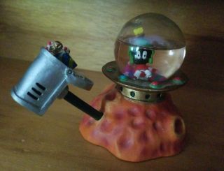 Looney Tunes Marvin The Martian Space Ship & Mail Box Snow Globe Statuette