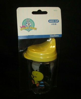 Gerber Baby Looney Tunes " Tweety Juice Sippy Cup 4 Oz " 76552 Vintage 1997