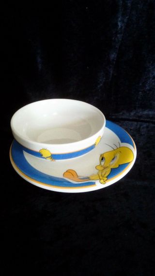 Looney Tunes Tweety Bird Plate And Bowl By Gibson 1998