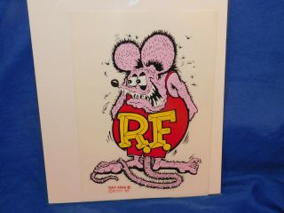 Vintage Rat Fink Decal Sticker 7 " X 5 " 1989 Ed " Big Daddy " Roth Design Pink Red