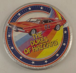 Vtg 1981 Ca Reed Authentic Dukes Of Hazzard 7 " Paper Party Plates 1 Pack/8 Nos