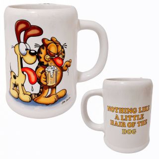 Vintage 1978 Garfield And Odie Ceramic Mug - Hair Of The Dog